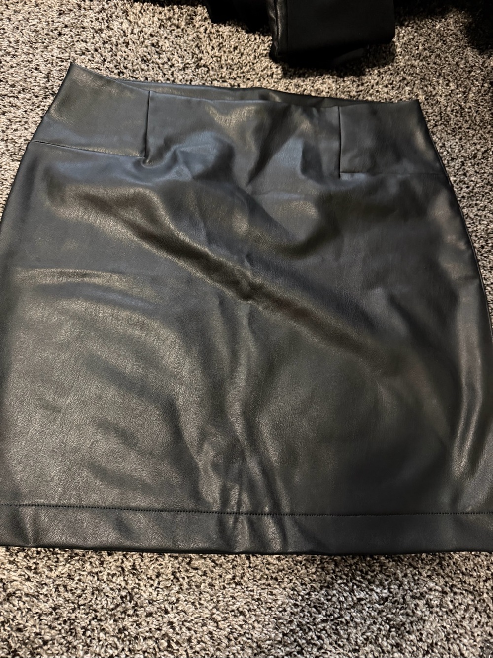 Reitmans Black Faux Leather Mini Skirt